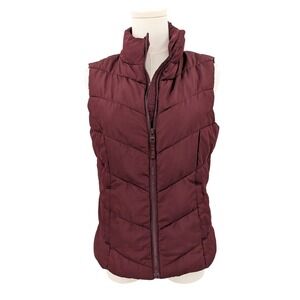 Aéropostale‎ Remixed Burgundy Puffer Vest Sz Small Recycled Down Alternative